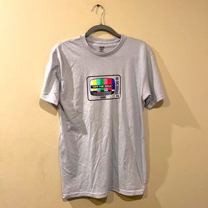 Unisex, gray, short sleeve, crew neck, Vans shirt vintage television graphic M